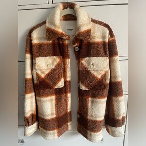 Abercrombie plaid Sherpa Shacket